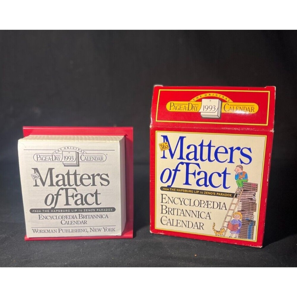 Vintage UNUSED 1993 Encyclopedia Britannica 365 Matters of Fact Calendar